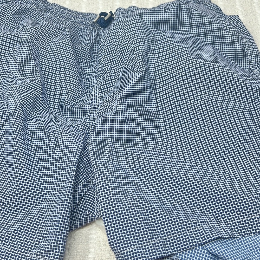 pal zileri concept Check swim trunk Men’s 4XL Inseam 5.5” Blue Swimwear